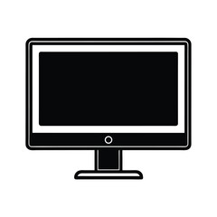 desktop computer monitor icon vector art silhouette
