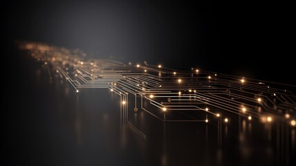 Abstract technological backdrop featuring illuminated circuit board patterns