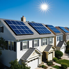 Fototapeta premium solar panels on roof