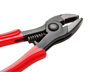 Black and red pliers with a wrench, isolated on a white background, png, transparent