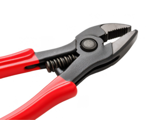 Black and red pliers with a wrench, isolated on a white background, png, transparent