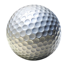 Glossy Golf Ball on White Background