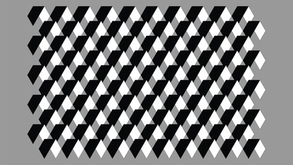 Optical Illusion of Intertwined Geometric Shapes in Black and White