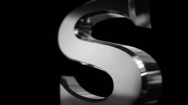 reflective 3d letter s metallic look