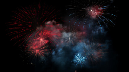 Fototapeta premium Fireworks & Flag Night Poster