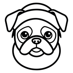 Cute Pug Heads Wearing Santa Hats - Perfect for Christmas Design