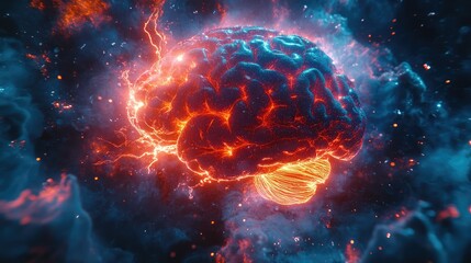 Fiery brain, charged with energy