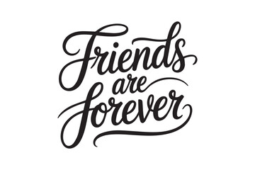Friendship day Calligraphy silhouette with white background