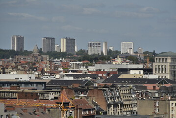 Naklejka premium Panorama de la ville de Bruxelles vers l'ouest 