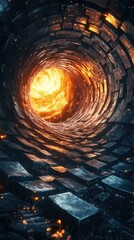 Fototapeta premium Fiery tunnel vortex