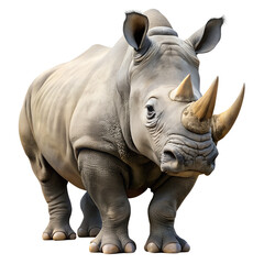 Fototapeta premium Photorealistic Rhino on White Background