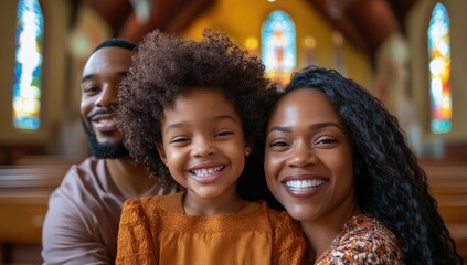 Happy Family Portrait in Church