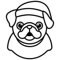 Cute Pug Faces in Santa Hats - Perfect for Holiday Designs