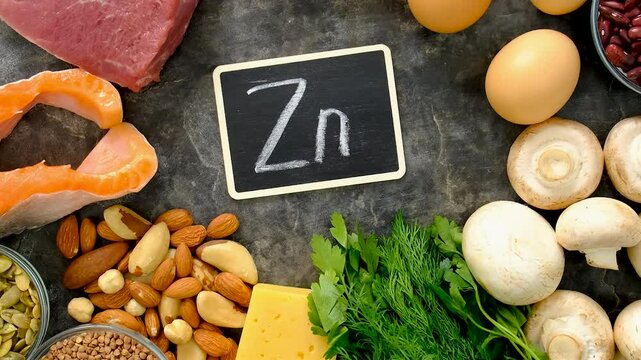 Foods contain zinc food. Selective focus.