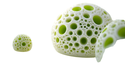 Microscopic Cellular Structure Detailed View of Spherical and Fragmented Forms with Intricate