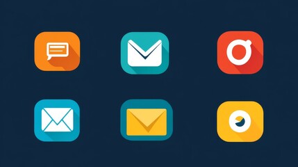 Business card icons for contact info: phone, address, email, and website.
