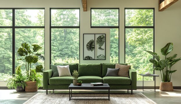 Modern interior of an apartment with a window image