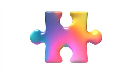 Obraz premium Colorful Gradient Puzzle Piece with Vibrant Hues and Smooth Edges for Creative Designs