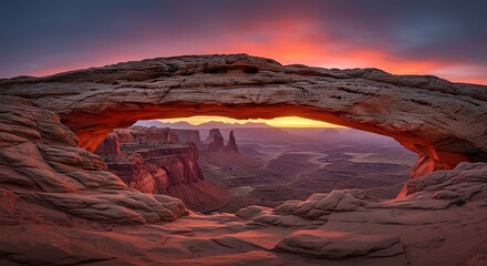 Rock Arch Landscape at Sunset