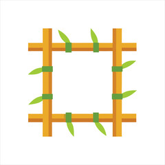 Obraz premium Traditional Bamboo Frame Craft Vector Design