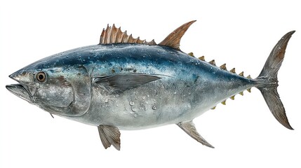 Naklejka premium Detailed Illustration of a Large Marine Predator with Vibrant Scales and Sharp Fins Perfect fo