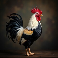 Fototapeta premium Majestic Rooster Portrait A Stunning Image of a Farm Animal