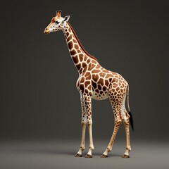 Naklejka premium Majestic Giraffe 3D Render of African Savannah Animal