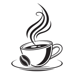 coffee cup icon minimalist design simple lines