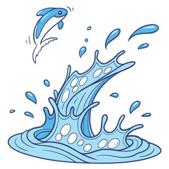 water splash dynamic vibrant blue droplets fluid