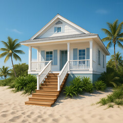 Fototapeta premium modern house on a beach