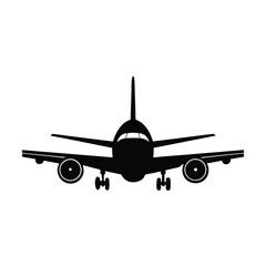 front airplane coming forward vector art silhouette