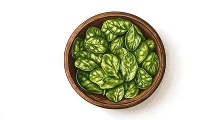 Fresh spinach leaves in a wooden bowl (1)