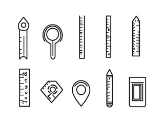 Simple and Clean Ruler Icon for Geometric Designs