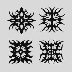 Set of center tribal pattern for tattoo, logo, and emblem. Neo tribal tattoo design