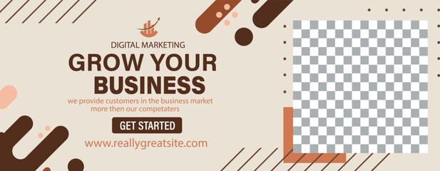Grow Your Business with Digital Marketing &ndash; Modern Promotional Banner Design