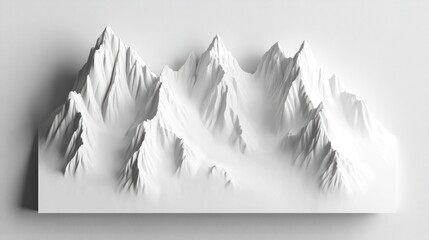 Abstract minimalist white mountain range design.
