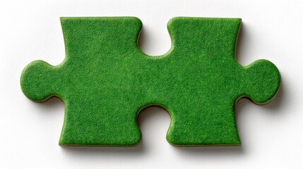 Obraz premium Green Puzzle Pieces Connected Symbolizing Unity and Completion in Business and Teamwork