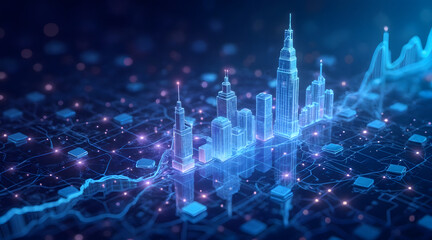Tokenized Real Estate: Futuristic Cityscape on Blockchain Network