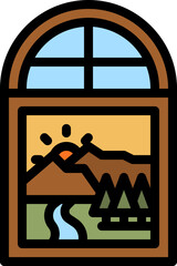 mountain view illustration on a white background     