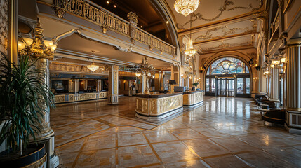 1900 elegant opera house interior with lavish decor.