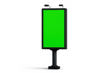 Empty Green Billboard Display Ready for Advertisement Content