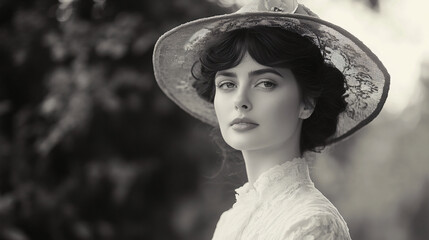 1900 elegant portrait of a graceful lady.