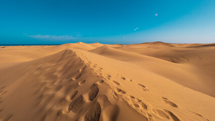 Dunes of Maspalomas, Grand Canary, in summer