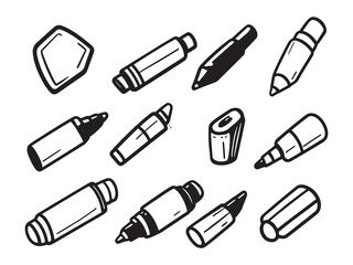 Simple Line Art Highlighter Marker Drawing Illustration