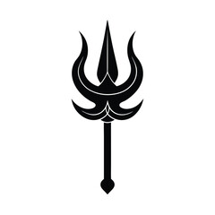 golden glowing trishul dark vector art silhouette 