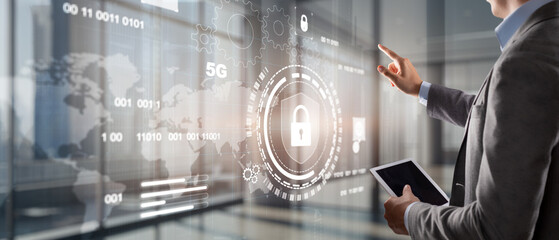 Protection of network data and mobile networks. Technology concept