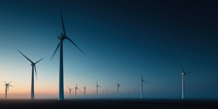 renewable energy background with  wind mills