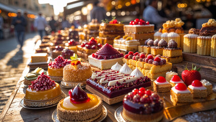 delicious different israeli desserts at the market
