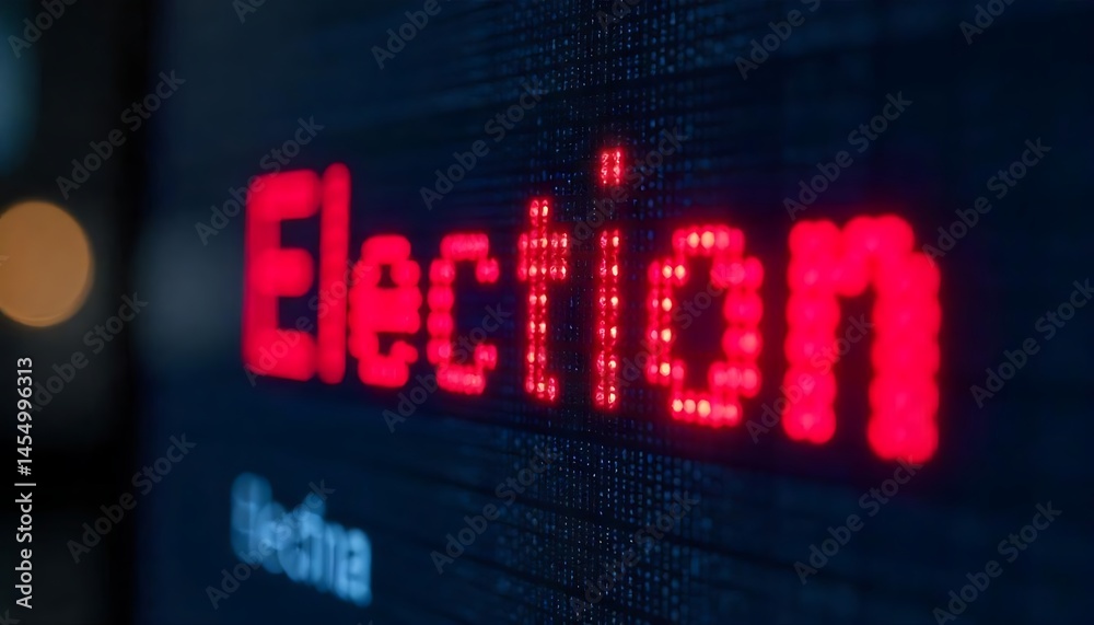 Fototapete a digital ticker display showing the word election created with generative ai