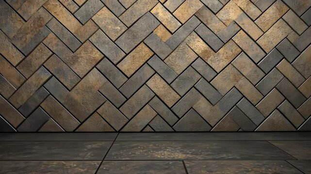 textured herringbone wall pattern with warm tones